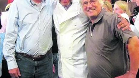 Das Kissinger Duo Perfetto nach seinem Sieg bei den Topfgeldjägern (von links): Robert Kronester, Juror Frank Rosin und Hans Hettenkofer. Foto: Kronester