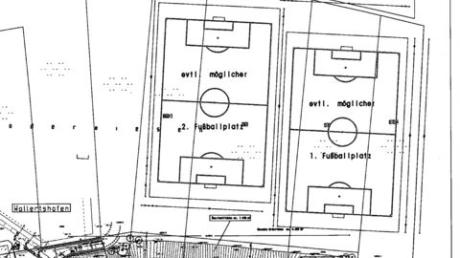 Der Lageplan des neuen Sportgeländes des FC Ehekirchen östlich des Gewerbegebiets und nördlich der Kläranlage in Wallertshofen. Foto: FC Ehekirchen