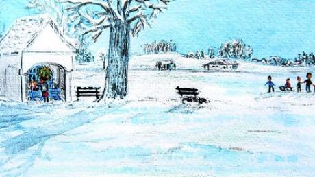 Ein Bild der Stille malte Klaus Kowalski. Für seine winterliche Postkarte wählte er die Feldkapelle beim Gersthofer Stadtteil Edenbergen als Motiv. Foto: Klaus Kowalski