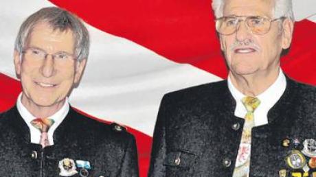 Nach jahrzehntelanger Tätigkeit beim Fähnlein Rechberg wurden die Gildenmeister Michael Haid (li.) und Hermann Hämmerle jetzt verabschiedet.