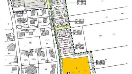 Das ist der neue Bebauungsplan „Am Unterfeld“. Das Gebiet befindet sich östlich der Gewerbestraße in Amberg – im Plan ist es grün und rot markiert. 