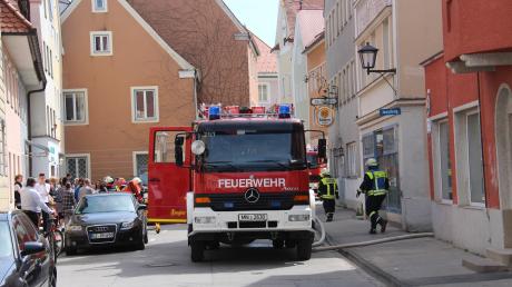 Feuerwehreinsatz in der Mindelheimer Jesuitengasse.