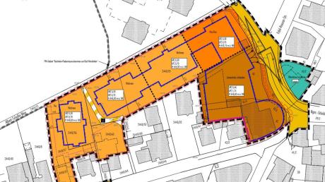 Der Bebauungsplan für die Löwenbräu-Arkaden. Auf der grünlichen Fläche rechts steht derzeit noch ein Haus. Dort soll ein Platz entstehen. 