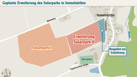 Bis ans Wohngebiet soll der erweiterte Solarpark reichen.