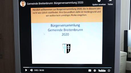 Die Bürgerversammlung in Breitenbrunn gibt es heuer virtuell. 	
