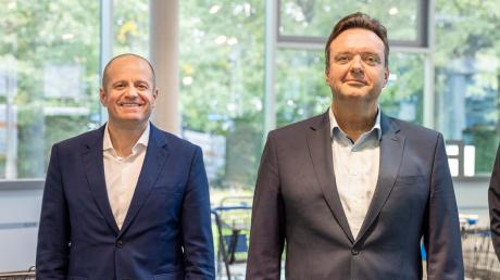 Wechsel in der Geschäftsführung der Firma Wanzl: Peter Allaart (von links) rückt für Harald P. Dörenbach nach. 