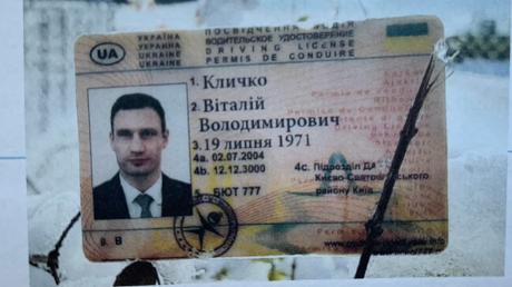 Der Führerschein des vermeintlichen „Vitali Klitschko“. 	
