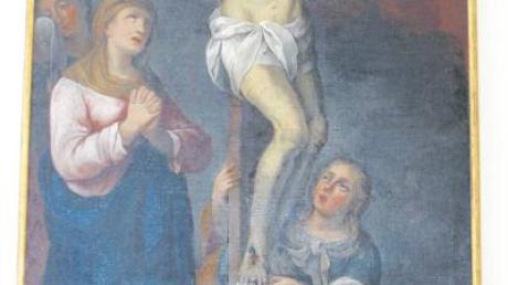 Das alte Gemälde im Kloster Roggenburg zeigt, dass Mutter Maria und die schöne Sünderin Maria Magdalena auch dann beim Gekreuzigten blieben, als die meisten Jünger bereits geflohen waren. 
