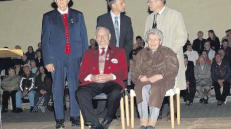 Georg Jehle mit Frau Rosa (sitzend), Karl Kling, Erich Winkler und Franz Josef Schick (stehend von links).  