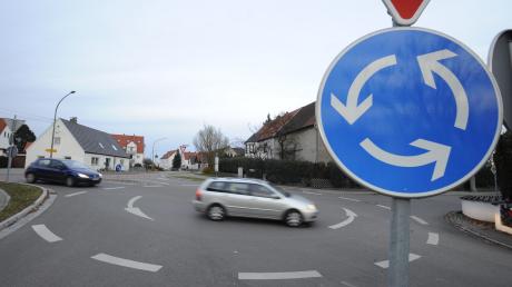 Ein Minikreisverkehr (in Burgau). 