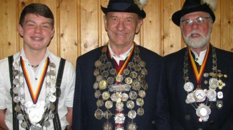 Die Könige: (von links) Manuel Gerstlauer, Josef Weithmann und Dominik Gabriel.  
