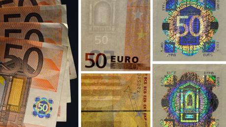 50 Euro Geldscheine haben etliche Sicherheitsmerkmale, die vor Falschgeld schützen sollen. (Symbolfoto)