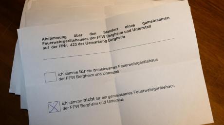 43 von 72 Feuerwehrleuten aus Bergheim und Unterstall haben auf dem Stimmzettel ihr Kreuzchen gegen ein gemeinsames Feuerwehrhaus gemacht.