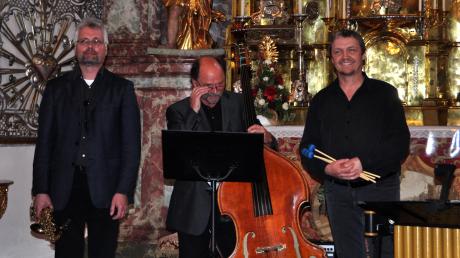 Vibes & More: Bernhard Reitberger, Ted Matschi und Christof Zoelch (von rechts) eröffneten die Reihe „Kleine Konzerte“ in der Studienkirche St. Ursula. 