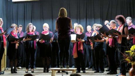 Der Gesangverein Mönchsdeggingen begeisterte seine Zuhörer beim Herbstkonzert in Mönchsdeggingen. Unter anderem gaben die Sänger die WM-Hymne „Auf uns“ zum Besten. 