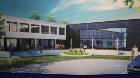 So soll die Nördlinger Berufsschule mit neuer zweigeschossiger Aula spätestens Ende 2017 aussehen. 