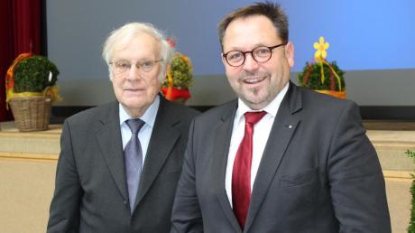 Die Hauptakteure beim Neujahrsempfang: Bürgermeister Joseoh Mayer (rechts) und Hartmut Steger. 