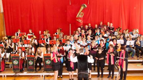 Bei der Serenade des Musikvereins Mönchsdeggingen traten auch der Kirchenchor, der Posaunenchor, der Gesangverein, die Jugendkapelle und die Alm Gugga auf. 	
