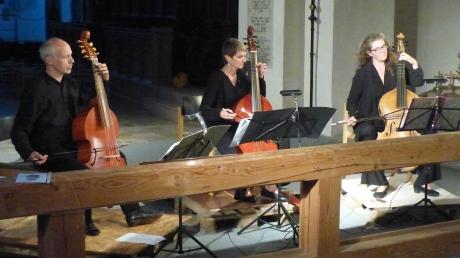 Das Konzert des Trios da Gamba bot den Besuchern der Klosterkirche der ehemaligen Abtei Auhausen ein Erlebnis mit historischer Gambenmusik.  	