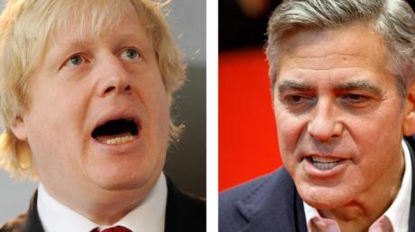 Bürgermeister Boris Johnson (l) und George Clooney liegen im Clinch.