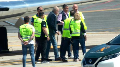 Juan Carlos bei seiner Ankunft auf dem Internationalen Flughafen von Vigo-Peinador.