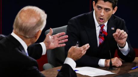 Paul Ryan (R) und US-Vizepräsident Joe Biden während der TV-Debatte. 