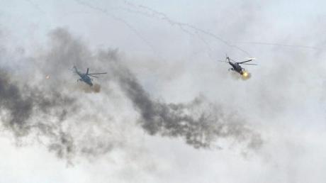 Kampfhubschrauber während eines früheren Sapad-Manövers. Foto: Alexey Druginyn / Ria Novosti