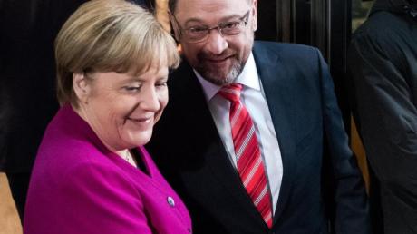 Bundeskanzlerin Angela Merkel und SPD-Chef Martin Schulz könnten bald zusammen in Deutschland regieren.
