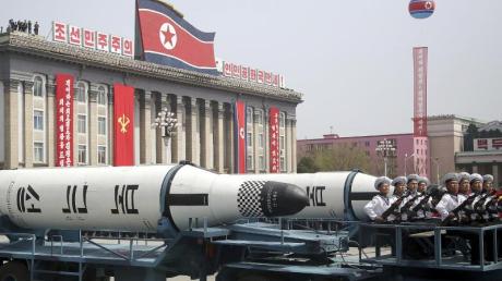 Ballistische Raketen bei einer Militärparade in Pjöngjang. Seit Jahresbeginn hat Nordkorea mehrere davon getestet.
