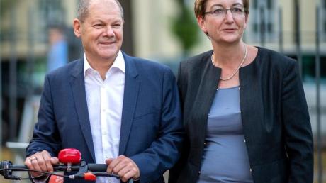 Bundesfinanzminister Olaf Scholz (SPD) und Klara Geywitz, SPD-Landtagsabgeordnete in Brandenburg.