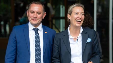 Haben intern wenig zu lachen: Die beiden AfD-Fraktionschefs Tino Chrupalla und Alice Weidel.