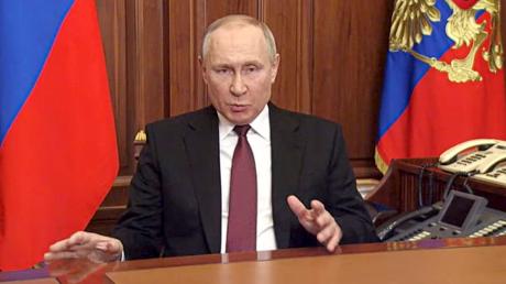 Wladimir Putin wendet sich in eine TV-Ansprache an die russische Nation.