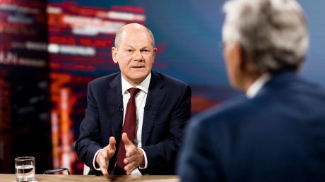 Bundeskanzler Olaf Scholz im Interview im ZDF.