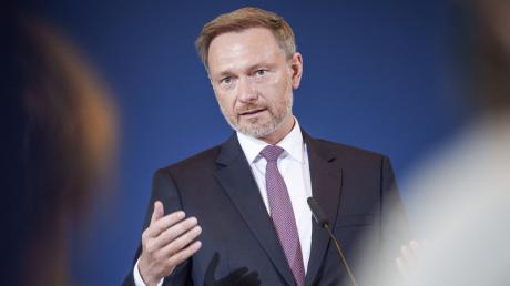 Bundesfinanziminster Christian Lindner bei einer Pressekonferenz in Berlin.