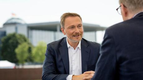 Bundesfinanzminister Christian Lindner beim Sommerinterview des ZDF.