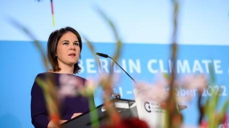 Außenministerin Annalena Baerbock spricht zur Eröffnung der «Berlin Climate and Security Conference 2022» im Auswärtigen Amt.