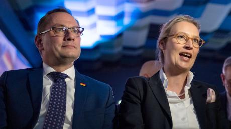 Die Parteichefs der AfD: Alice Weidel und Tino Chrupalla.