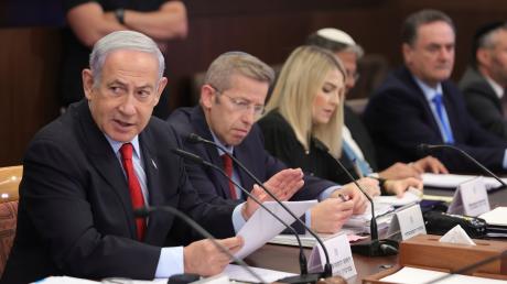 Israels Premier Benjamin Netanjahu während einer Kabinettssitzung.
