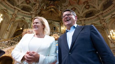 Die Spitzenkandidaten für die Landtagswahl in Hessen: Nancy Faeser (SPD) und Boris Rhein (CDU).