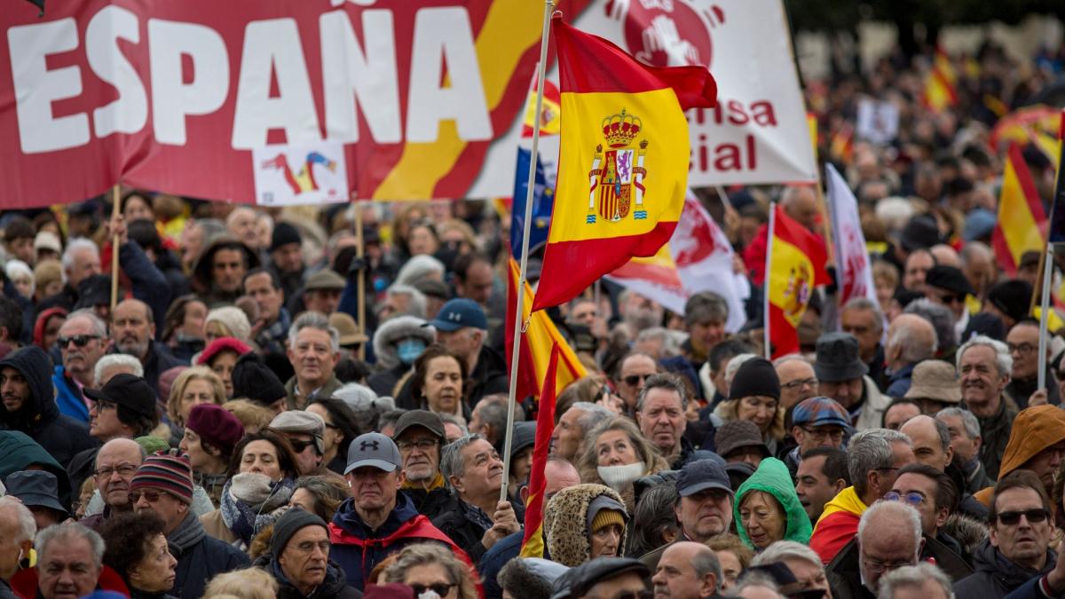 Nueva manifestación contra la amnistía de los separatistas catalanes