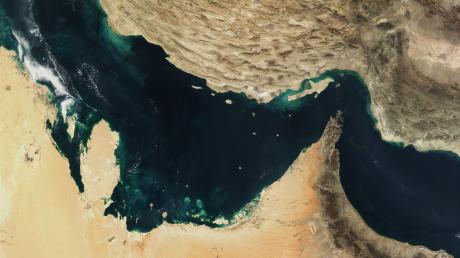 Der Persische Golf, die Straße von Hormus und der Golf von Oman in einer, von der NASA zur Verfügung gestellten, Satellitenaufnahme.