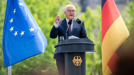 Bundespräsident Frank-Walter Steinmeier während seiner Rede beim Staatsakt zu «75 Jahre Grundgesetz».