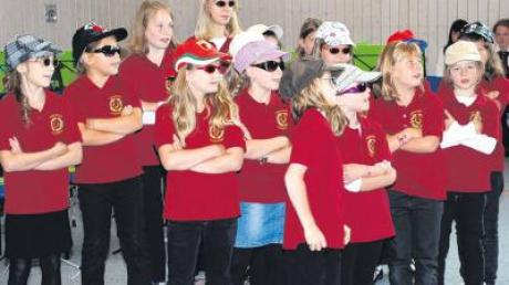 Der Kinderchor des Musikvereins Walkertshofen hatte beim Konzert einen witzigen Rap auf Lager. 