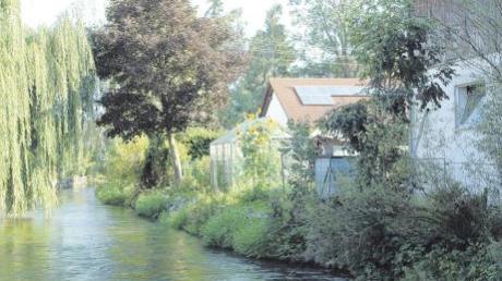 Idyllisch fließt die Singold durch Wehringen. Ein Jahrhundert-Hochwasser wäre nicht nur für die Anwohner in der hier angrenzenden Mariengasse eine Katastrophe. 