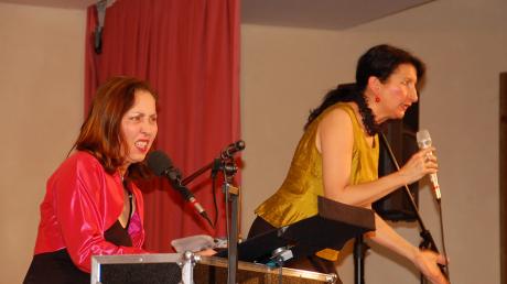 Ulla Meyer (links) und Andrea Geis boten als "Die Neuros'n" im Pfarrsaal der Göttlichen Vorsehung höchst unterhaltsames Musikkabarett.