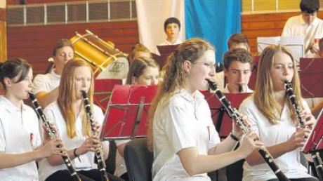 Auch das Jugendblasorchester Königsbrunn gehörte zu den Teilnehmern des ASM-Konzertes in Wehringen.  