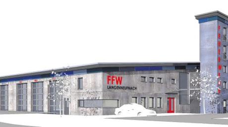 So soll das neue Feuerwehrhaus in Langenneufnach aussehen, wenn es fertig ist. 