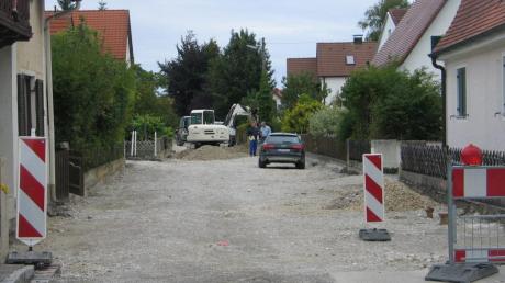 Weit fortgeschritten sind auch die Arbeiten in der Von-Imhof-Straße in Untermeitingen. 