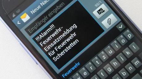 So könnte eine zukünftige SMS-Benachrichtigung bei einem Feuerwehralarm in Scherstetten oder Konradshofen aussehen. 