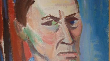 Auch das bekannte blaue Selbstportrait Josef Dilgers ist in der Ausstellung zu sehen.